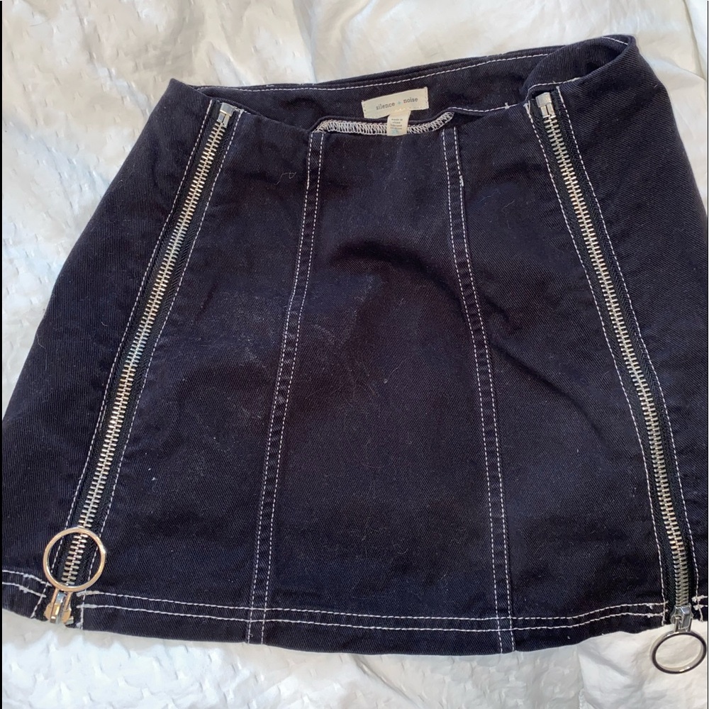 Urban Outfitters Black Zipper Denim Skirt